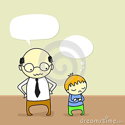 Father arguing with his kid Vector Illustration