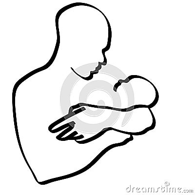 Father carrying a baby illustration by crafteroks Vector Illustration