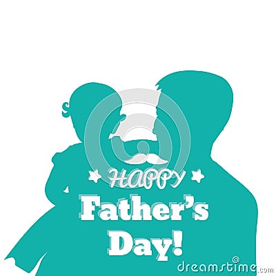 Father Carrying Daughter On His hands. Father`s Day hand drawn illustration isolated on white. Family, Parent, Offspring, Love Vector Illustration
