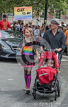 Father and children Editorial Stock Photo