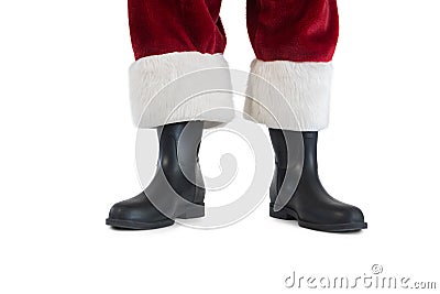 Father Christmas boots and legs Stock Photo