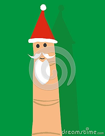 Father Christmas Finger Puppet Vector Illustration