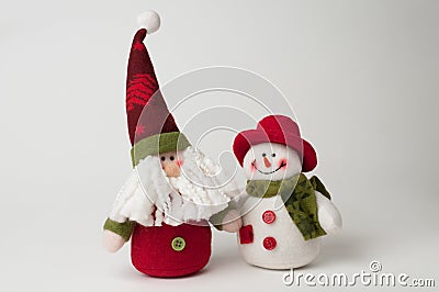 Father Christmas and Snowman Stock Photo