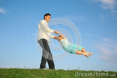 Father with a daughter Stock Photo