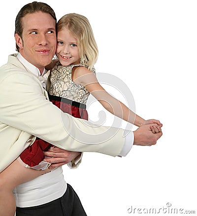 Father and daughter dancing Stock Photo