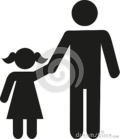 Father with daughter icon Vector Illustration