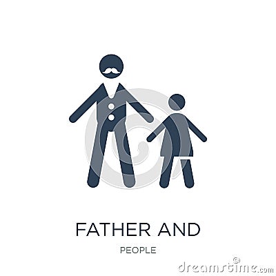 father and daughter icon in trendy design style. father and daughter icon isolated on white background. father and daughter vector Vector Illustration