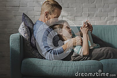 Father Daughter Spend Time Holiday Togetherness Stock Photo