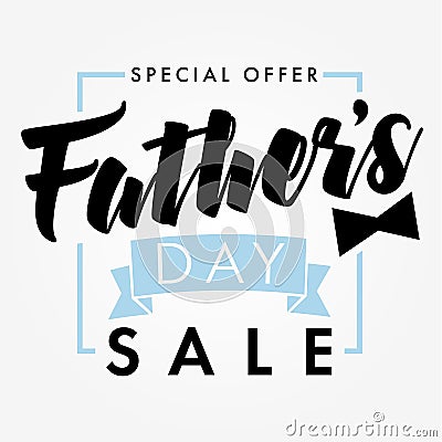 Father Day special offer SALE banner light Vector Illustration