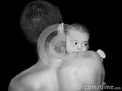 Father embracing baby Stock Photo