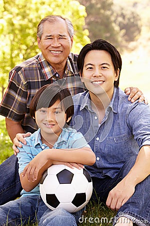 Father, grandfather and son portrait Stock Photo