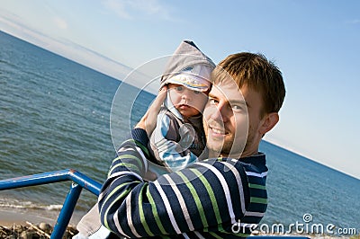 Father with newborn Stock Photo