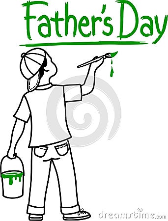 Father's Day Boy Vector Illustration