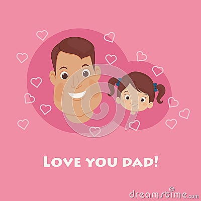 Father`s Day card Vector Illustration