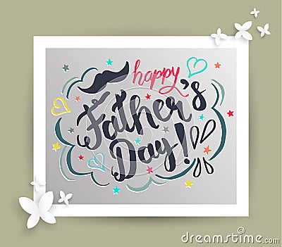 Father`s Day card. Vector Illustration