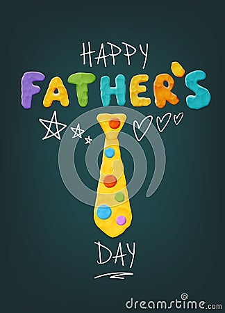 Father`s Day Greeting Vector Illustration