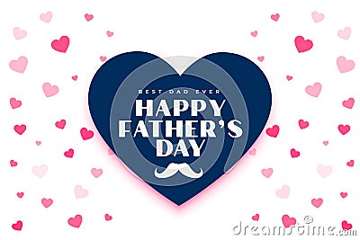 Father`s day hearts nice greeting design Vector Illustration