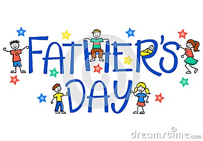 Father's Day Kids/eps Vector Illustration