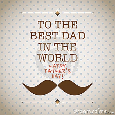 Fathers day mustache card Vector Illustration