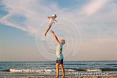 Father`s love. Father hugging his daughter. Stock Photo