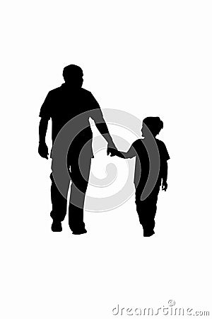 Father and Son Vector Illustration