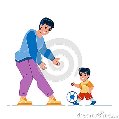 father son ball vector Vector Illustration