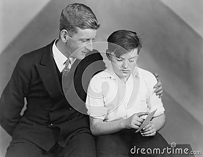 Father son talk Stock Photo