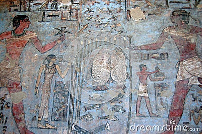 Father and Son tomb painting Stock Photo