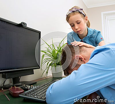 Father tired. Stock Photo
