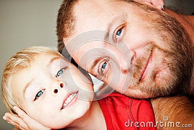 Father and toddler son Stock Photo