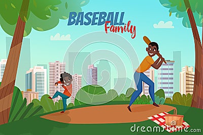 Fatherhood Baseball Illustration Vector Illustration