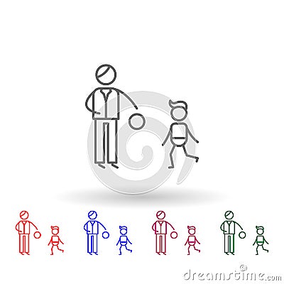Fatherhood, family multi color icon. Simple thin line, outline vector of family life icons for ui and ux, website or mobile Stock Photo