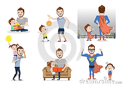 Fatherhood Vector Illustration