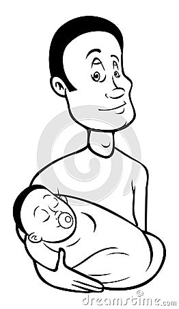 Fatherhood outline Vector Illustration