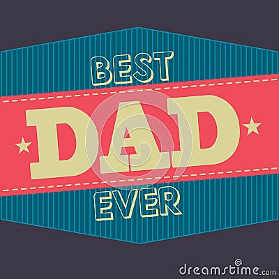 Fathers day card, retro style. vector illustration Retro Cartoon Illustration