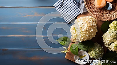 Fathers Day Celebration: Vibrant Decorations on Checkered Tablecloth Cartoon Illustration