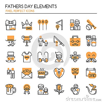 Fathers Day Elements Vector Illustration