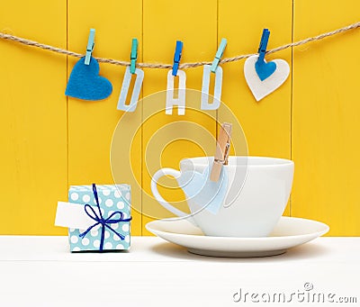 Fathers Day theme with hanging DAD letters Stock Photo