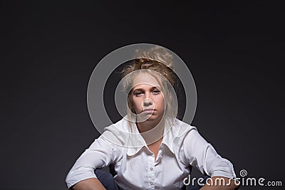 Fatigue corporation employee Stock Photo