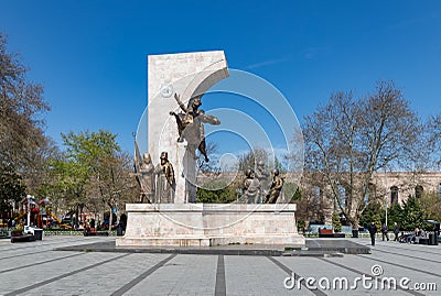 Fatih Memorial Park - Sultan Mehmed II Statue Editorial Stock Photo