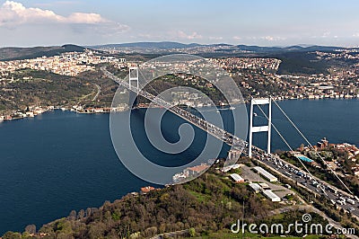 Fatih Sultan Mehmet Bridge Stock Photo