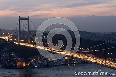 The Fatih Sultan Mehmet Bridge, Istanbul-Turkey Stock Photo