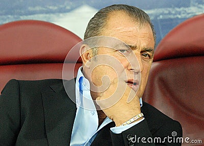 Fatih Terim in Romania-Turkey World Cup Qualifier Game Editorial Stock Photo