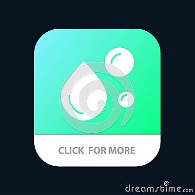 Fatty Acid, Fish Oil, Healthy Fat, Natural Oil, Omega Mobile App Button. Android and IOS Glyph Version Vector Illustration