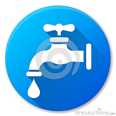 Faucet blue circle icon design Vector Illustration