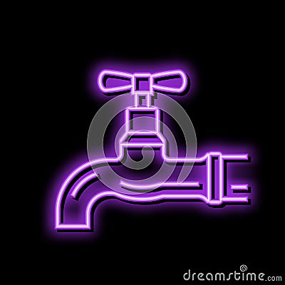 faucet copper metal neon glow icon illustration Vector Illustration
