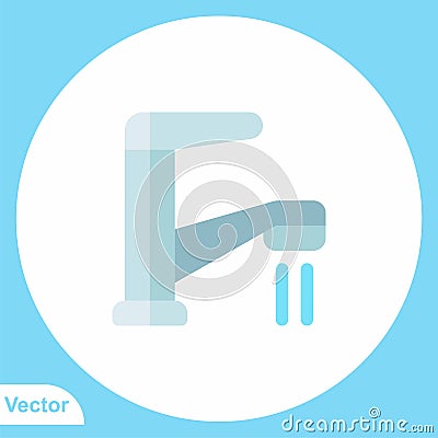 Faucet flat vector icon sign symbol Cartoon Illustration