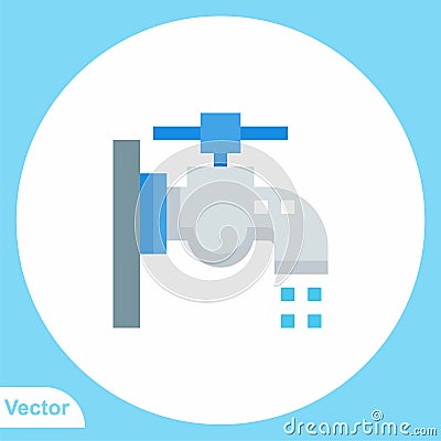 Faucet flat vector icon sign symbol Cartoon Illustration