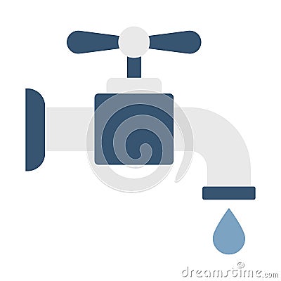 Faucet flat vector icon which can easily modify or edit Vector Illustration