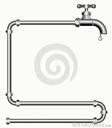Faucet and pipes Vector Illustration